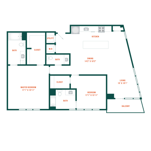 2 Bedroom 2 Bath