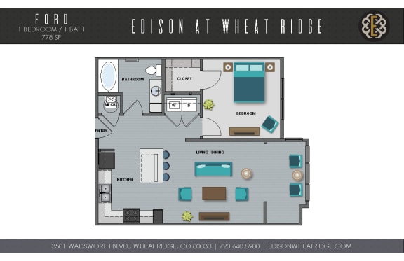 Ford Floorplan Ford Floorplan at The Edison at Wheat Ridge, Wheat Ridge, CO, 80033