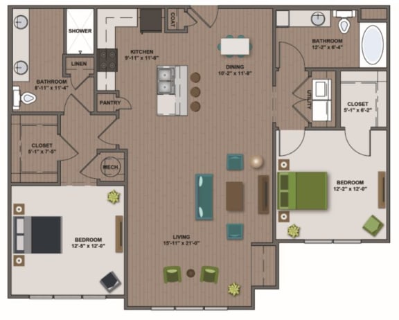 Floor Plan  B1 SR- Chesterfield Sun Room 1283sf
