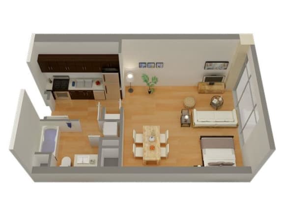 Floor Plan  800J Lofts E11 Studio Apartment Sacramento CA