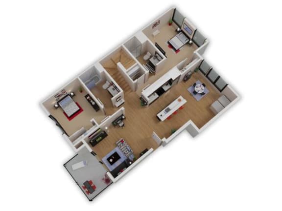 Floor Plan  Capitol Yard Apartments_ West Sacramento CA_Floor Plan_Two Bedroom Two Bathroom B8