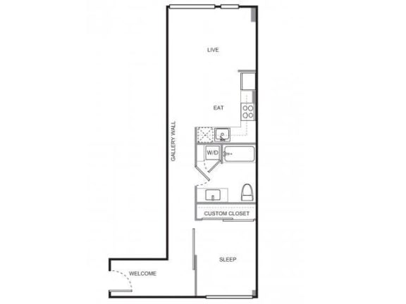 Floor Plan  4730 California Apartments Dawson Floor Plan