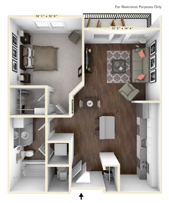 S2 - Studio Floor Plan at Avant Apartments, Carmel, IN, 46032