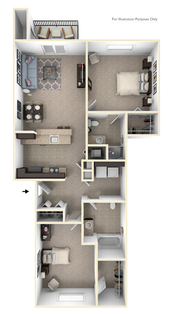 Two Bedroom at Strathmore Apartment Homes in West Des Moines, IA