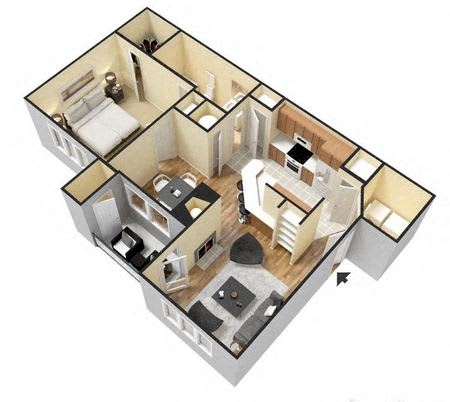 Wesley St James Apartments | The Aspen Floorplan