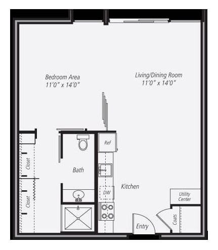 a2 one bedroom one bath floor plan 730 square feet