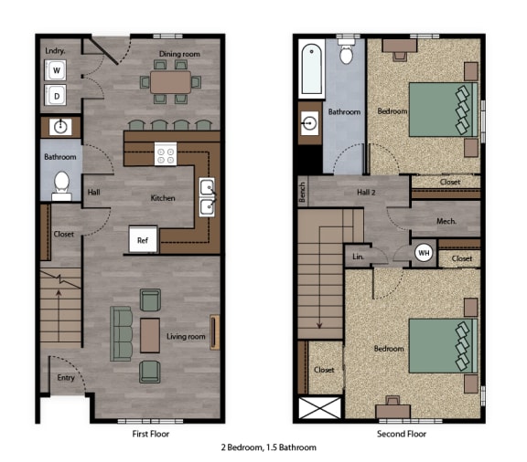 Moore Village Mutual Housing Community 2-bedroom floorplan
