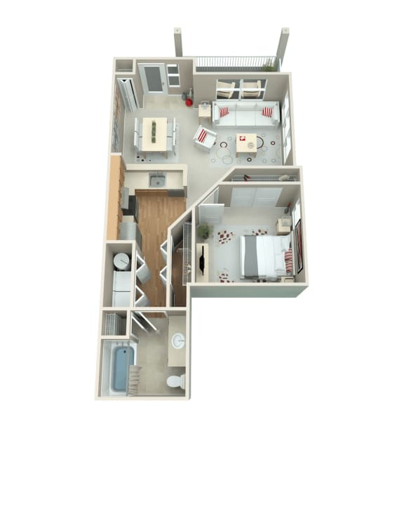 Floor Plan  Washougal, WA Lookout at the Ridge Apartments 1 bedroom 1 bath