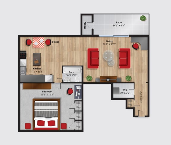 The Cove at HDG Apartments Spinnaker Floor Plan