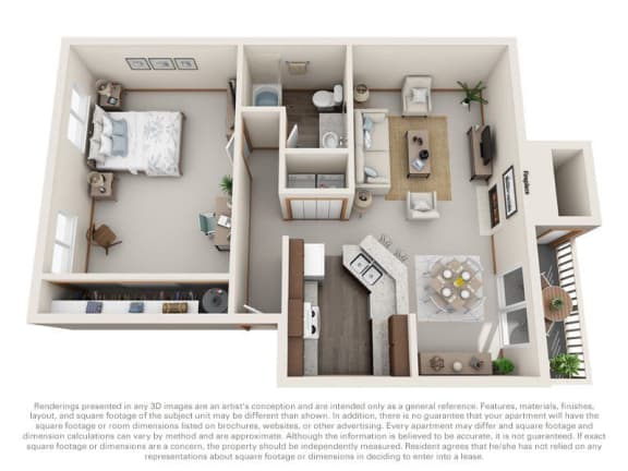 The Lakehouse Apartments Floor Plan 1x1 The Beach House