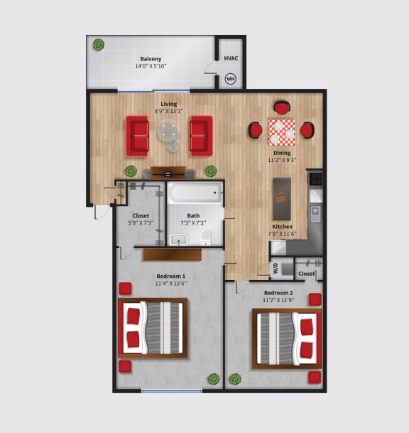 The Cove at HDG Apartments Daysailor Floor Plan