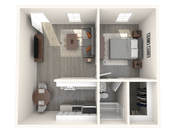 Floor Plan  SITE Scottsdale Apartments A1 3D Floor Plan