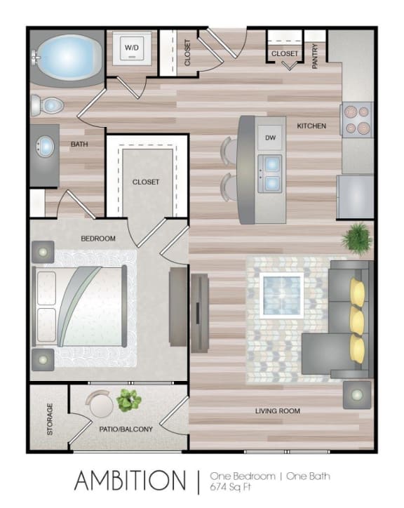 Floor Plan  Aspire at Live Oak Apartments Ambition Floor Plan