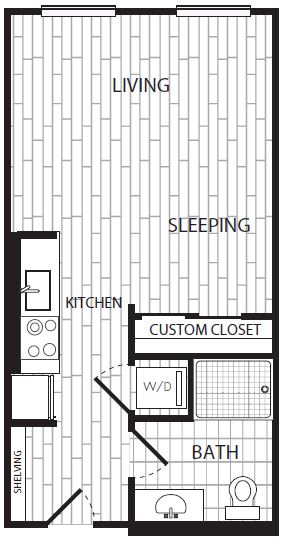 Coda On H Apartments A1a Floor Plan