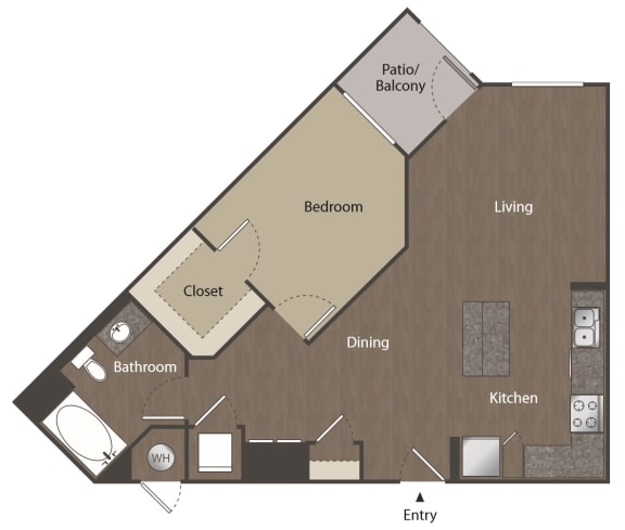 Floor Plan  Adagio on the Green_A1 1 Bedroom 1 Bath_Mission Viejo
