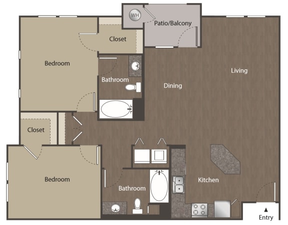 Floor Plan  Adagio on the Green_B8 2 Bedroom 2 Bathroom_Mission Viejo