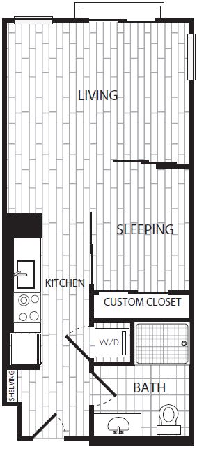 Coda on H Apartments B1c Floor Plan