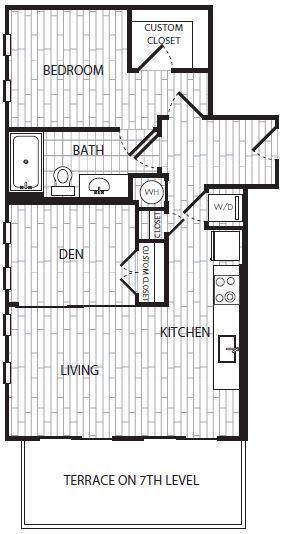 Coda on H Apartments D2 Floor Plan