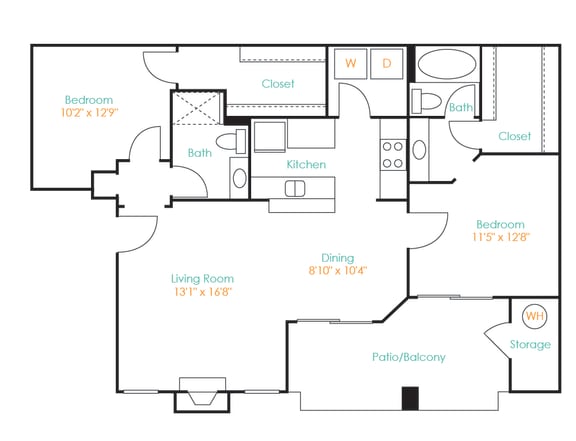 Desert Mirage 2 Bed 2 Bath A Floor Plan