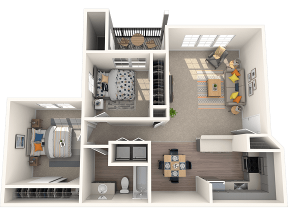 Hanover Apartments Two Bedroom Floor Plan