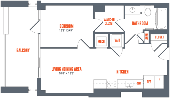 Legacy West End Apartments A6 Floor Plan
