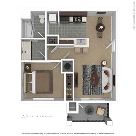 One bedroom Floor Plan