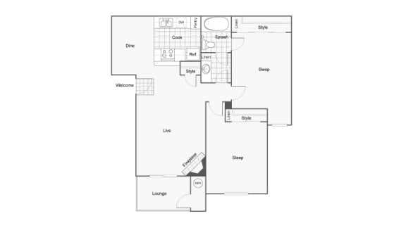 Veranda Ontario Apartments Olive Floor Plan