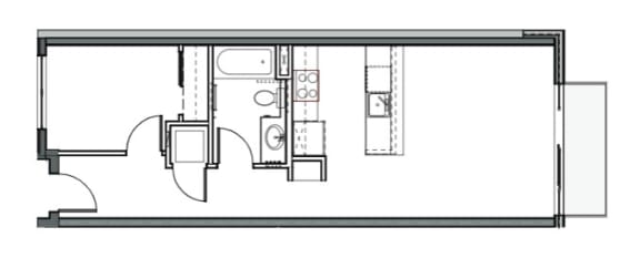 REO Flats One Bedroom B Floor Plan
