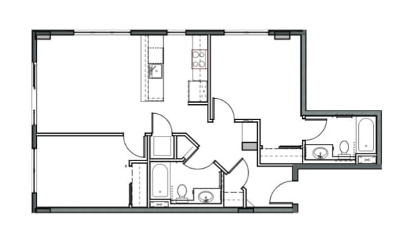REO Flats Two Bedroom C Floor Plan