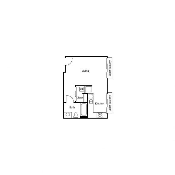 Floor Plan  Ruth Court Apartment_Seattle WA_Floor Plan_Studio B