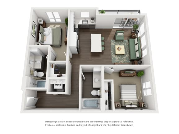 Paceline Apartments 2x2 C4 Floor Plan