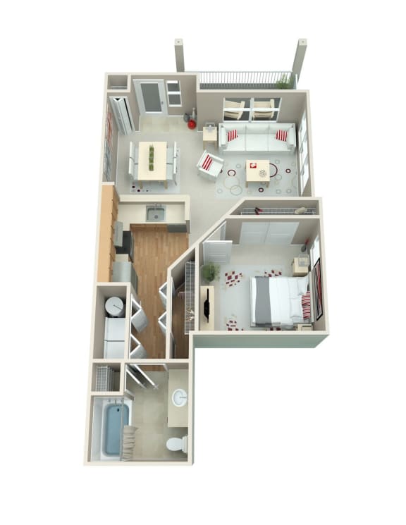 Floor Plan  Springwater Crossing_Gresham OR_Floor Plan_One Bedroom Flat