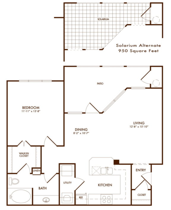 Hudson Miramont Apartments A2 Floor Plan