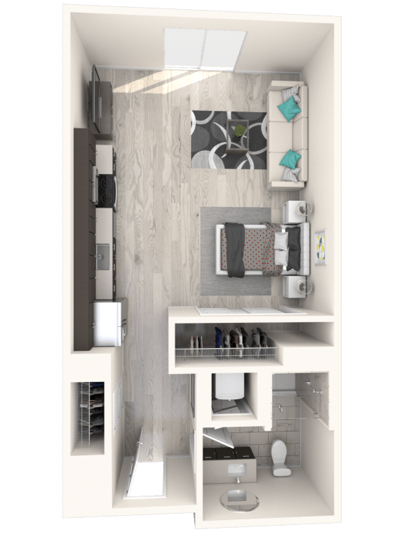 Floor Plan  The Mercer Apartments Clise Studio Floor Plan
