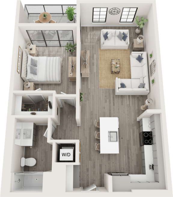 The Residences at Sugar Alley 1 Bedroom A Floor Plan