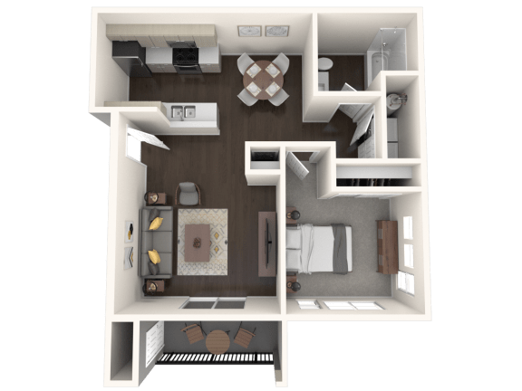 The Tides at Willow Pointe Apartments 1 Bedroom Floor Plan