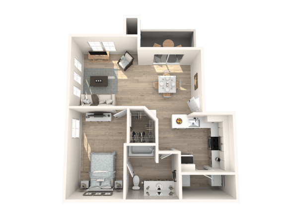 The Presley at Whitney Ranch Apartments Blue Hawaii Floor Plan