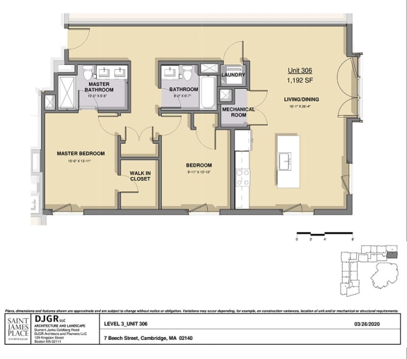 2 Bedroom, 2 Bathroom Condo Layout H 2 Bedroom, 2 Bathroom Condo Layout H at Saint James Place, Cambridge, 02140