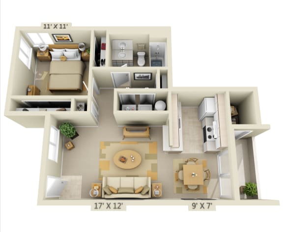 St Marys Woods Apartments 1x1 Floorplan