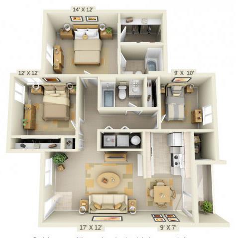 Floor Plans of Sir Charles Court in Beaverton OR