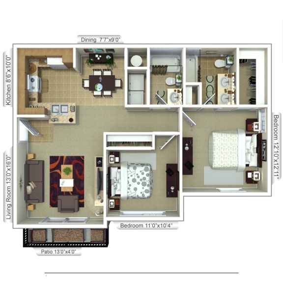 Floor Plan  2 bedroom apartment