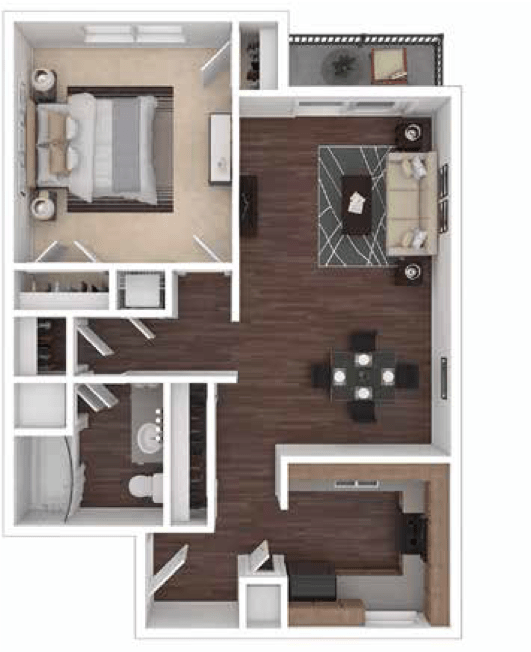 Floor Plan  Princeton Parc 1 bedroom Floorplan