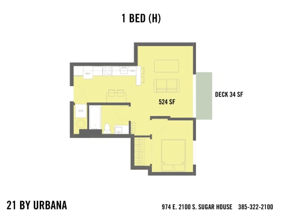Floor Plan  1 BED (1H)