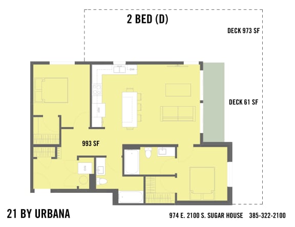Floor Plan  2 BED (21-2D)