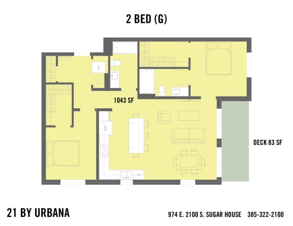 Floor Plan  2 BED (2G)
