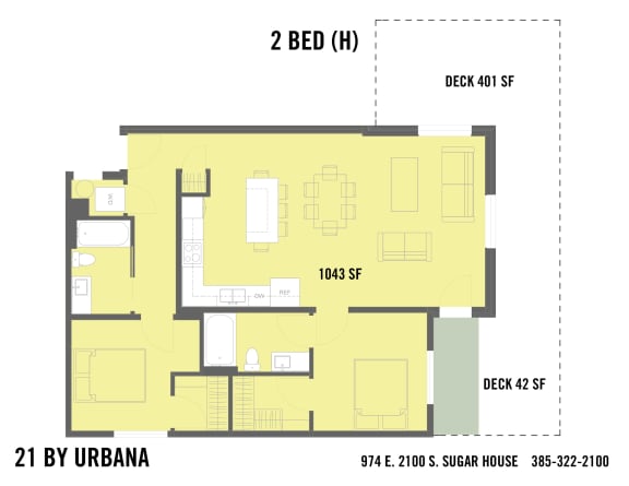Floor Plan  2 BED (2H)
