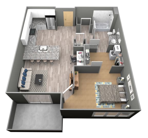 Floor Plan  Holdredge I - 3D Floor Plan - The Flats