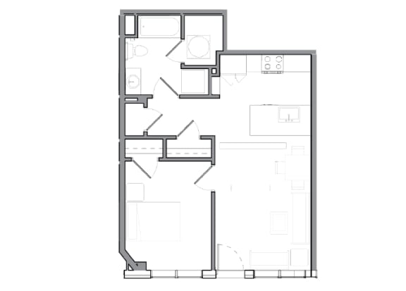A3 1-bedroom 2d floor plan