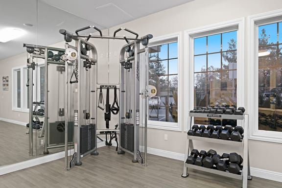 Antelope Ridge Apartments fitness center free weights