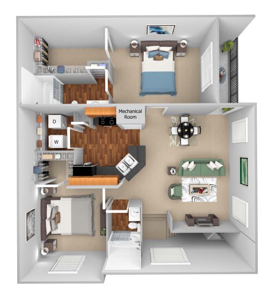 Floor Plans Carrington Place at Shoal Creek apartments in Kansas City